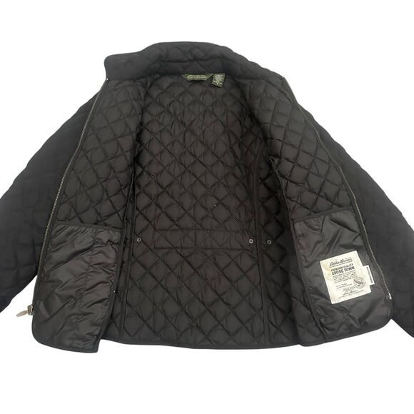 Eddie Bauer 650 Fill Power Premium Goose Down Black Jacket Women’s M Quilted - Picture 11 of 12